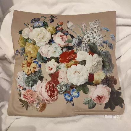 Koristetyynynpäällinen kukat beige - Tyynyt ja tyynynpäälliset - 8717459748798 - 1